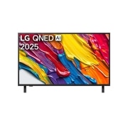 LG Televizor LG QNED AI QNED82 4K Smart TV 2025 od 43 inča, Prednji prikaz televizora LG QNED TV, logotip LG QNED Al u gornjem uglu. Na televizoru LG QNED TV prikazuju se šarene boje u teksturi sličnoj slici koje se spajaju., 43QNED82A3B, thumbnail 1