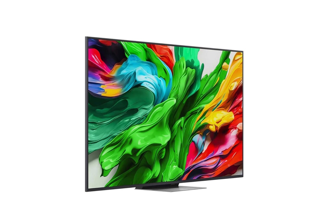 LG Televizor LG QNED evo AI QNED87 4K Smart TV 2025 od 65 inča, Krajobrazna slika špilje koja gleda u vedro plavo nebo podijeljena je po sredini, pri čemu je jedan polovica slike koja je izblijedjela, a druga polovica ima oštar kontrast. Dolje lijevo je sličica ka, 65QNED87A3B, thumbnail 2