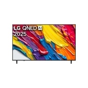 LG Televizor LG QNED AI QNED84 4K Smart TV 2025 od 65 inča, Prednji prikaz televizora LG QNED TV, logotip LG QNED Al u gornjem uglu. Na televizoru LG QNED TV prikazuju se šarene boje u teksturi sličnoj slici koje se spajaju., 65QNED84A3C, thumbnail 1