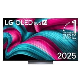 Prednji prikaz televizora LG OLED evo AI G5 4K Smart TV. Na zaslonu se prikazuju amblem „Najbolji OLED na svijetu već 12 godina” i logotip modela LG OLED evo AI 2025.2