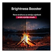 LG  LG OLED evo AI C5 4K Smart TV 2025 od 42 -inča, S tla se lansira space shuttle. Scena je podijeljena po sredini, pri čemu je jedna polovica nešto tamnija i mutnija. Druga polovica pokazuje eksploziju potiska rakete koja je nevjerojatno svijetla, po, OLED42C5ELB, thumbnail 5