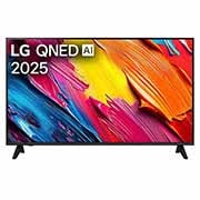 LG Televizor LG QNED AI QNED70 4K Smart TV 2025 od 43 inča, Изглед отпред на LG QNED70 TV, лого LG QNED Al Logo в горния ъгъл. LG QNED TV показва цветни текстури на бои, които се съчетават., 43QNED70A6A, thumbnail 1