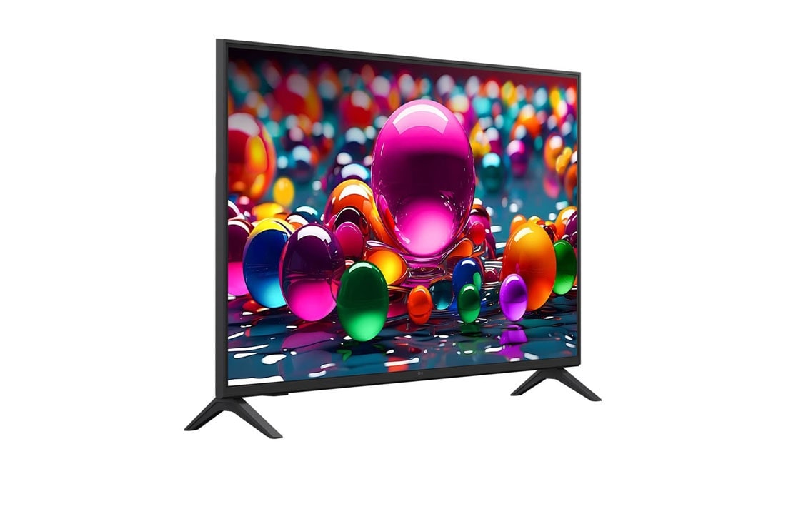 LG Televizor LG UHD AI UA74 4K Smart TV 2025 od 43 inča, Blago zakošen prikaz s desne strane televizora LG UHD TV., 43UA74003LB, thumbnail 2