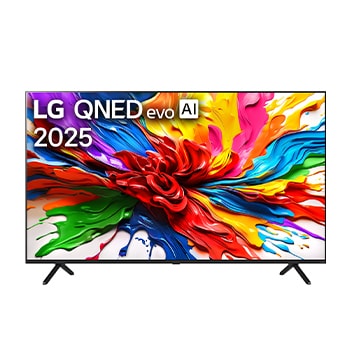 LG Televizor LG QNED evo AI QNED92 4K Smart TV 2025 od 75 inča, Prednji prikaz televizora LG QNED evo TV, logotip LG QNED evo Al u gornjem uglu. Na televizoru LG QNED evo TV prikazuju se šarene boje u teksturi sličnoj slici koje se spajaju., 75QNED92A6A, thumbnail 1
