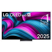 LG OLED evo AI C5E 4K Smart TV 2025 od 83 inča, Prednji prikaz televizora LG OLED evo AI C5E 4K Smart TV. Na zaslonu su amblem „Najbolji OLED na svijetu već 12 godina” i logotip modela LG OLED evo AI 2025., OLED83C5ELA, thumbnail 1