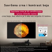 LG OLED evo AI C5E 4K Smart TV 2025 od 83 inča, Na televizoru LG OLED TV prikazuje se vizualna usporedba između zaslona sa savršenom bojom i savršenom crnom bojom i zaslona bez ovih opcija. Certifikat tvrtke UL i potvrda sigurnog gledanja za oči vi, OLED83C5ELA, thumbnail 7