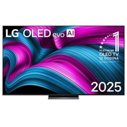 Prednji prikaz televizora LG OLED AI B5 4K Smart TV. Na zaslonu se prikazuju amblem „Najbolji OLED na svijetu već 12 godina” i logotip LG OLED AI 2025.2