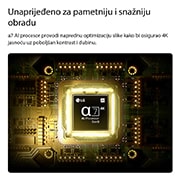 LG Pametni televizor LG NANO 4K UHD AI NU80 Smart TV 2026 od 43 inča, Procesor alpha 7 AI Processor 4K Gen9 televizora LG NANO 4K UHD AI NU80 svijetli u središtu žute tiskane pločice, ističući pametniju, snažniju UI obradu koja poboljšava jasnoću slike u 4K rezoluciji s, 43NU800B3LC, thumbnail 5