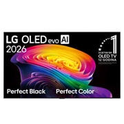 LG 83 inča LG OLED evo AI C6 4K Smart TV 2026, Prednji prikaz televizora LG OLED evo AI C6, koji se na tržištu pojavio 2026., prikazuje sliku slojevitih, raznobojnih oblika, sa savršenom crnom i savršenom bojom, zajedno s oznakom „Najbolji OLED TV, OLED83C61LA, thumbnail 2