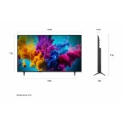 LG QNED evo AI Mini LED QNED8M 4K Smart TV od 55 inča, model 2026., LG QNED evo AI Mini LED QNED8M prikazan s prednje i bočne strane ističe zaslon od 55 inča sa širinom zaslona od 1228 mm, visinom zaslona od 715 mm, visinom od 776 mm sa stalkom, dubinom profila od 70,, 55QNED8MB6C, thumbnail 2