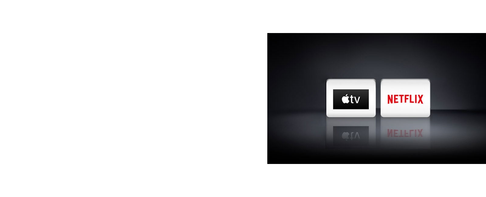 Quattro loghi: app Apple TV e Netflix