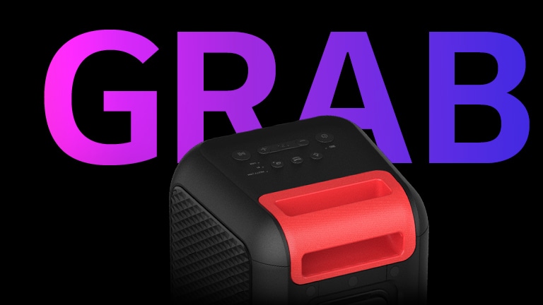 Prikaz izbliza ergonomske ručkice. Riječ „GRAB” napisana je iza u svrhe dizajna.