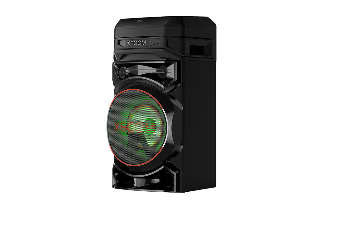 LG XBOOM RNC5, prikaz lijeve strane iz kuta od 30 stupnjeva sa zelenim osvjetljenjem, RNC5, thumbnail 3