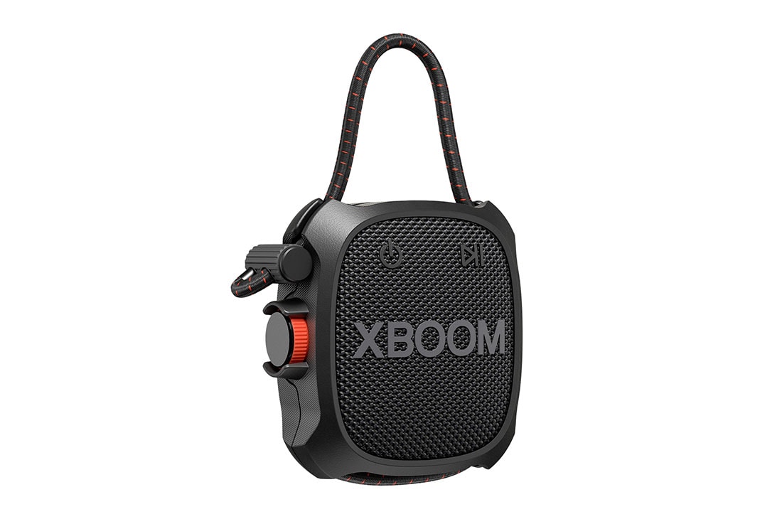 LG XBOOM Go Bluetooth zvučnik XG2TBK, left side view with handle, XG2TBK, thumbnail 7