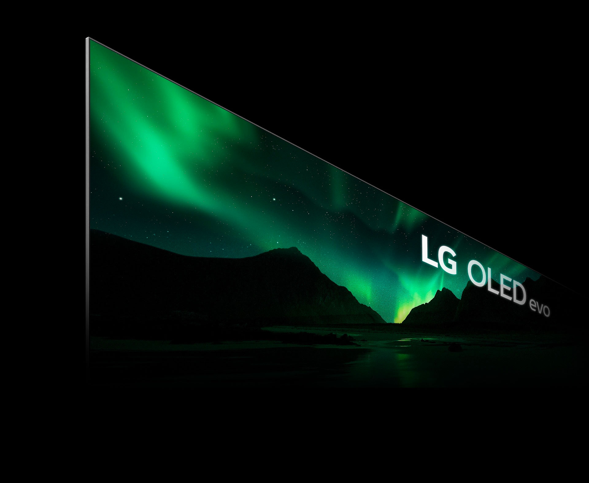 Pojavljuje se lijevi rub televizora na kojem se prikazuje prizor polarne svjetlosti