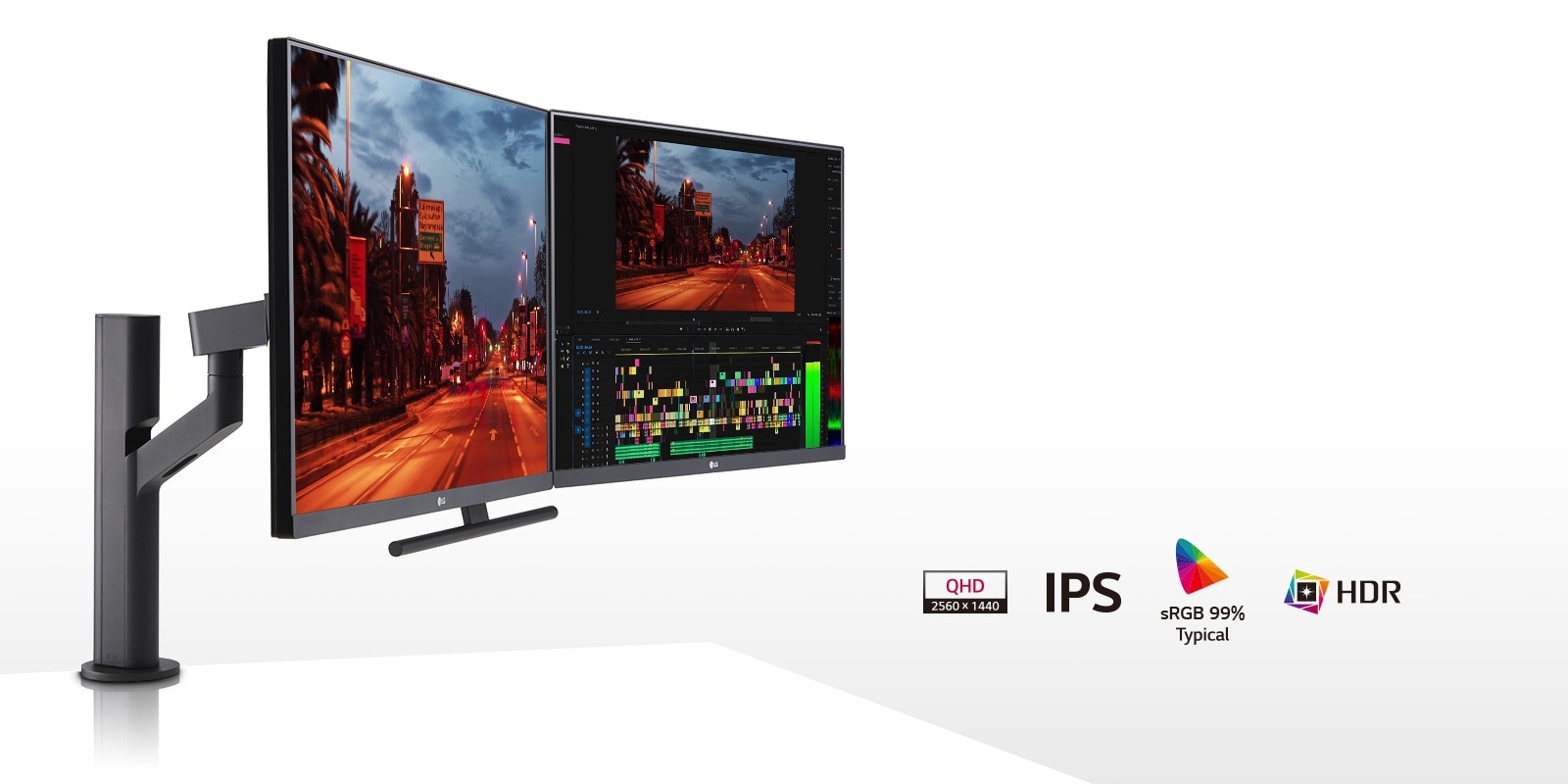 27”-os QHD IPS kijelző: Lenyűgöző képminőség, 27”-os QHD IPS kijelző, sRGB 99% (tip.), HDR10.
