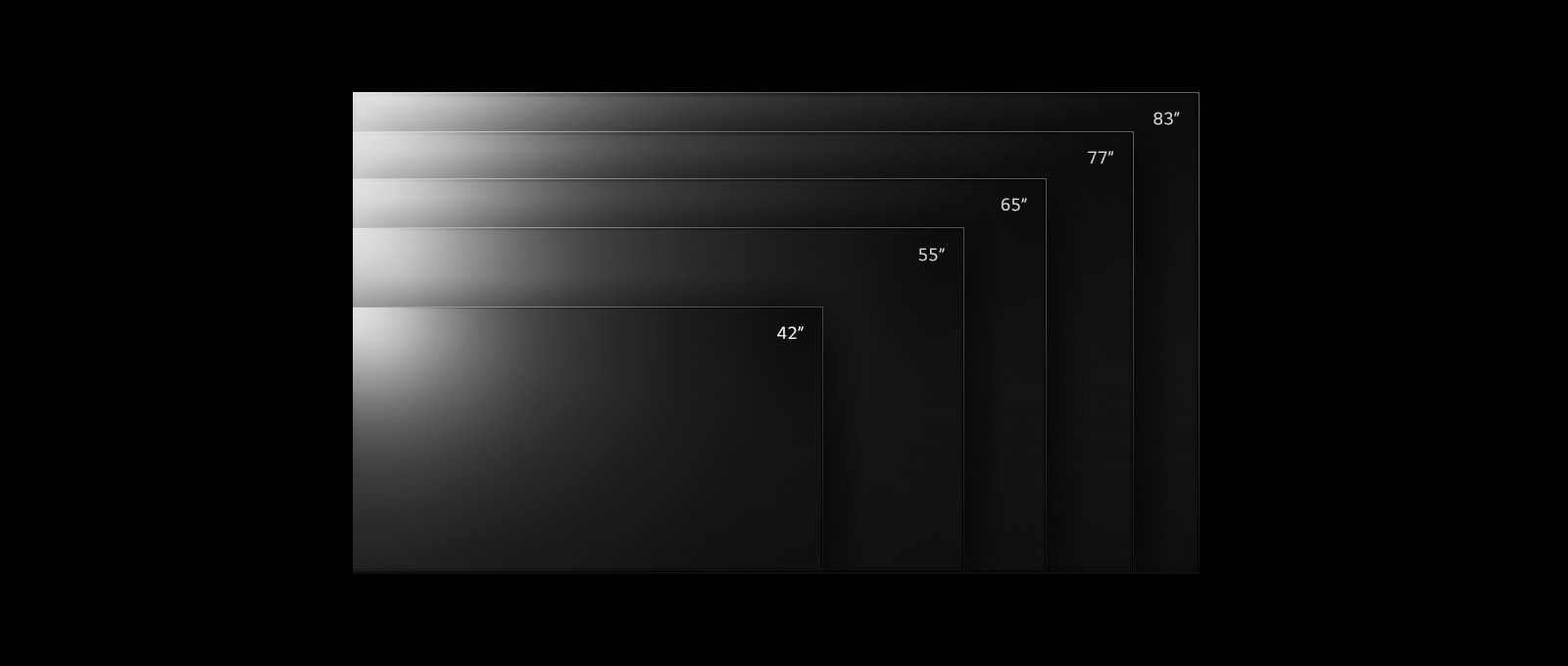 LG OLED C2 TV obsega od 42 palcev do 83 palcev