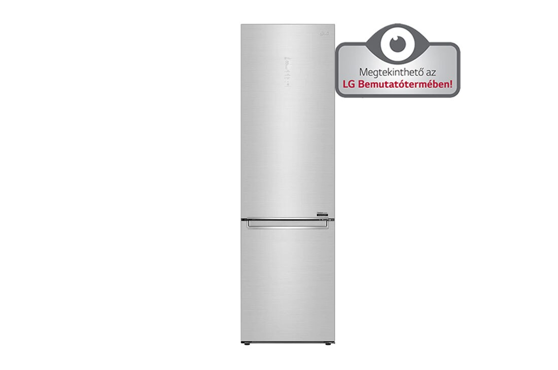 LG Prémium, D energiaosztályú alulfagyasztós hűtőszekrény DoorCooling+™ technológiával és Metal Touch kijelzővel, 384L kapacitás, GBB92STAXP