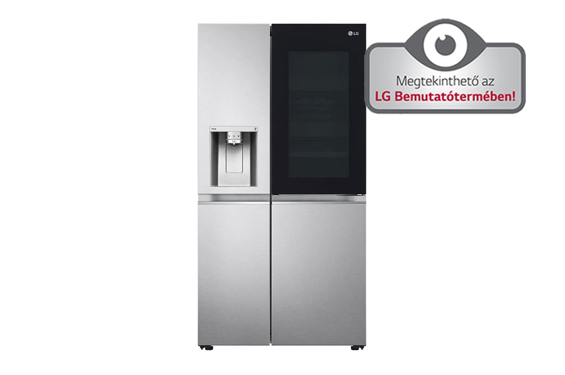 LG InstaView Door-in-Door™ Side-by-Side hűtőszekrény DoorCooling+™ és ThinQ™ technológia, 635L kapacitás, GSXV91BSAF, GSXV91BSAF
