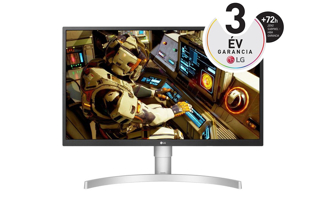 LG 27'' méretű Class 4K UHD IPS LED HDR Monitor ergonomikus állvánnyal, 27UL550-W