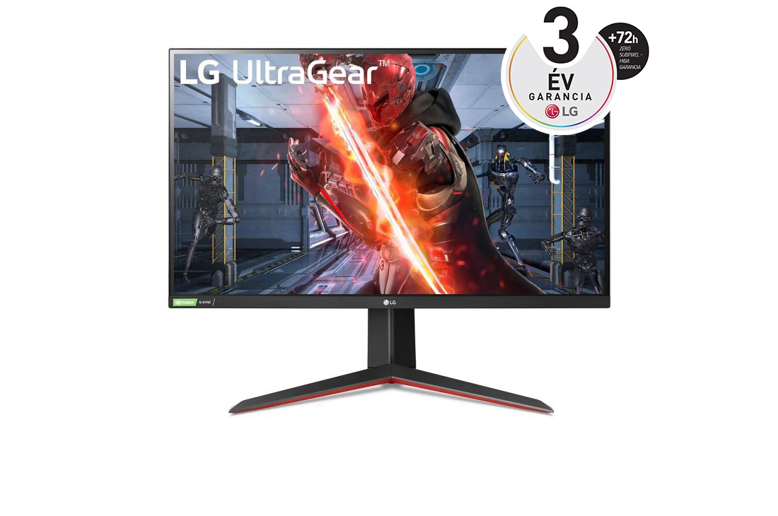 LG 27'' méretű Ultragear™ gaming monitor, HDR 10-zel, QHD Nano IPS kijelzővel és G-Sync kompatibilitással, 27GN850-B