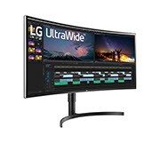 LG 38'' méretű 21:9 képarányú ívelt UltraWide™ QHD IPS monitor HDR10-zel, Térbeli nézet, 38WN75C-B, thumbnail 4
