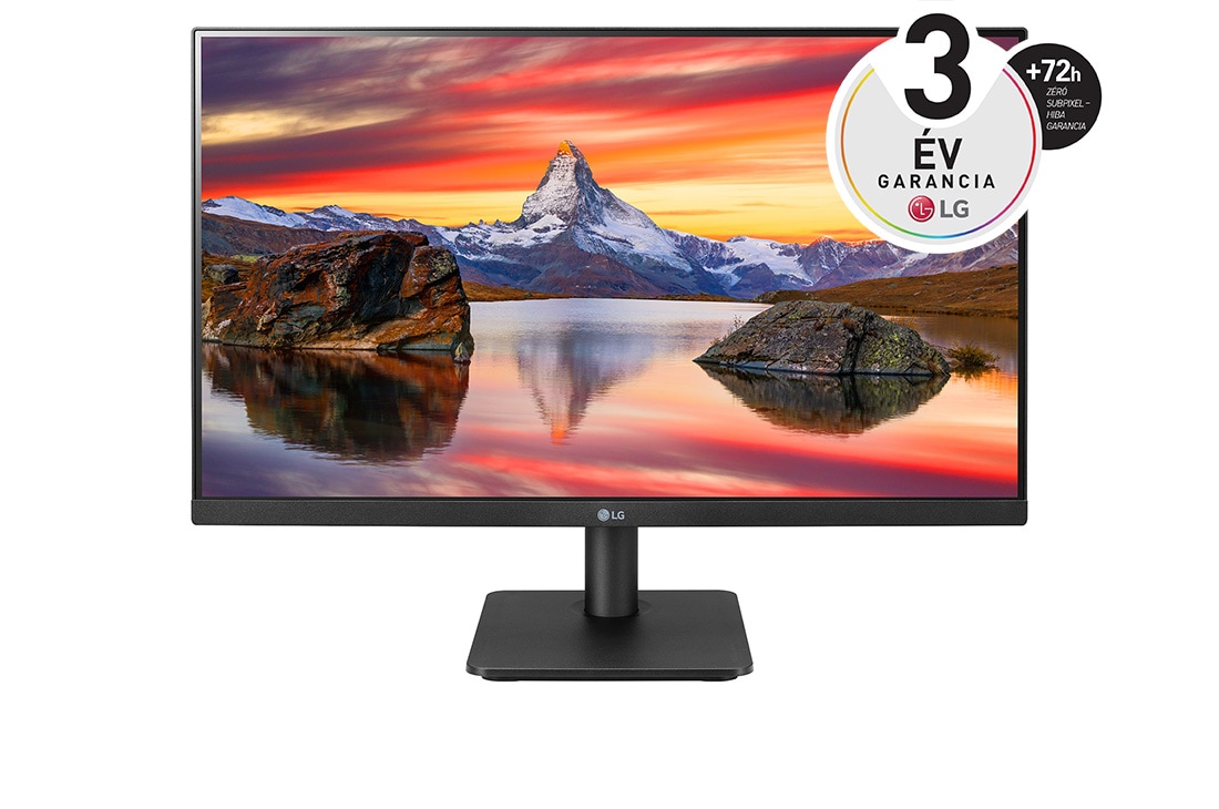 LG 23,8'' méretű Full HD IPS monitor AMD FreeSync™ technológiával, elölnézet, 24MP400-B