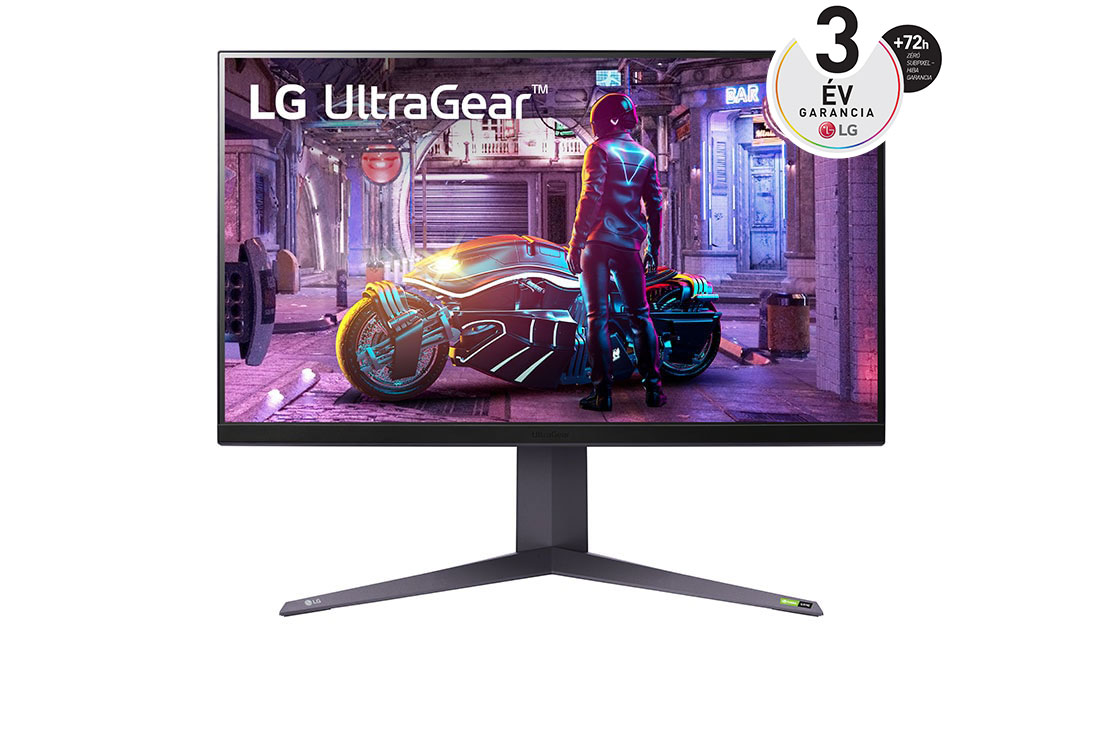 LG 31,5'' méretű QHD IPS UltraGear™ gaming monitor 1ms-os válaszidővel és NVIDIA G-Sync™ kompatibilitással, elölnézet, 32GQ850-B, thumbnail 0