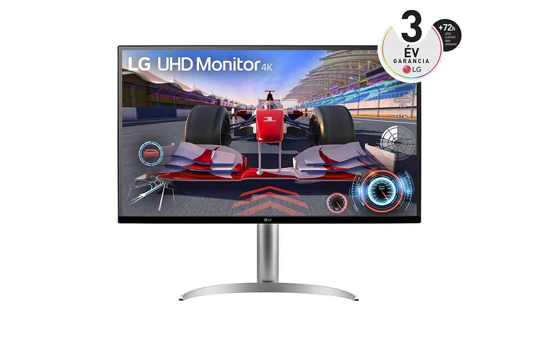 LG 32”-os UltraFine™ 16:9 képarányú 4K monitor USB-C csatlakozóval, elölnézet, 32UQ750P-W