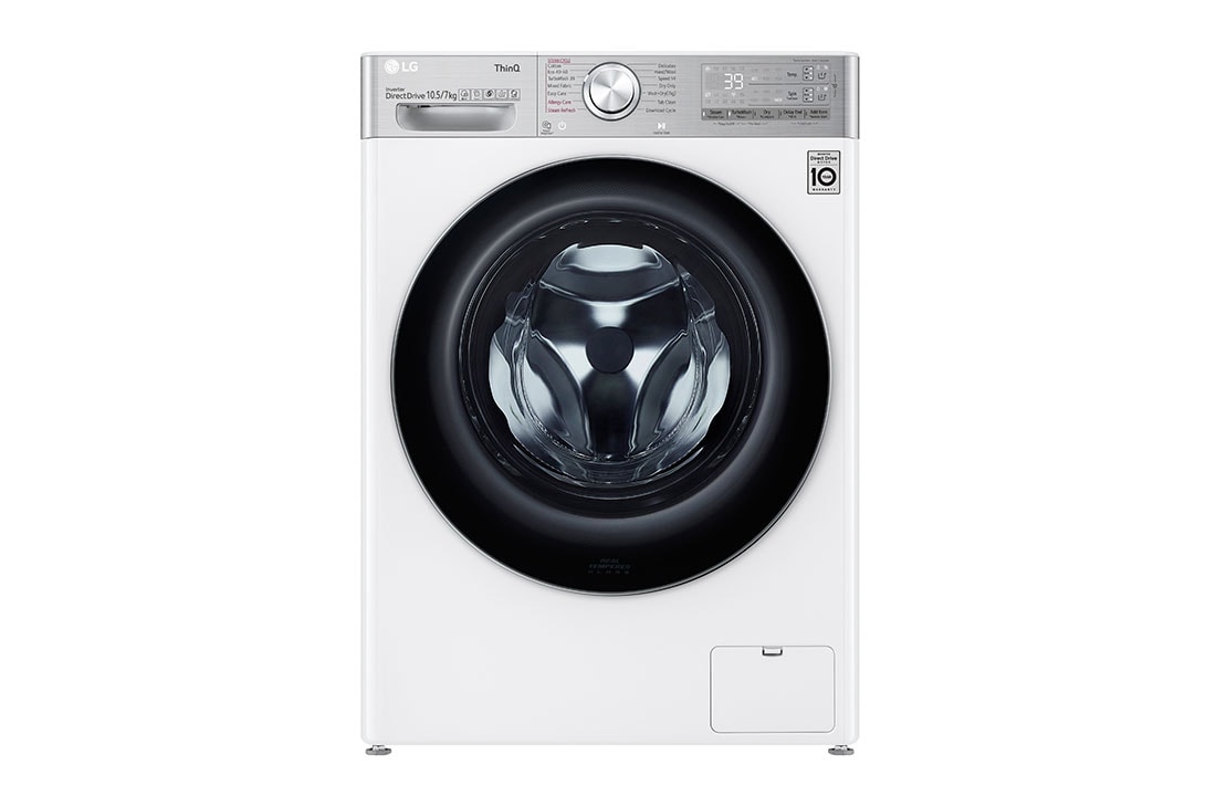 LG 10,5/7 kg, max. 1400 ford./perc, Eco Hybrid™ Gőz mosó-szárítógép, TurboWash™360, AI DD™ és WiFi funkció, F4DV509S2E, F4DV910H2EA