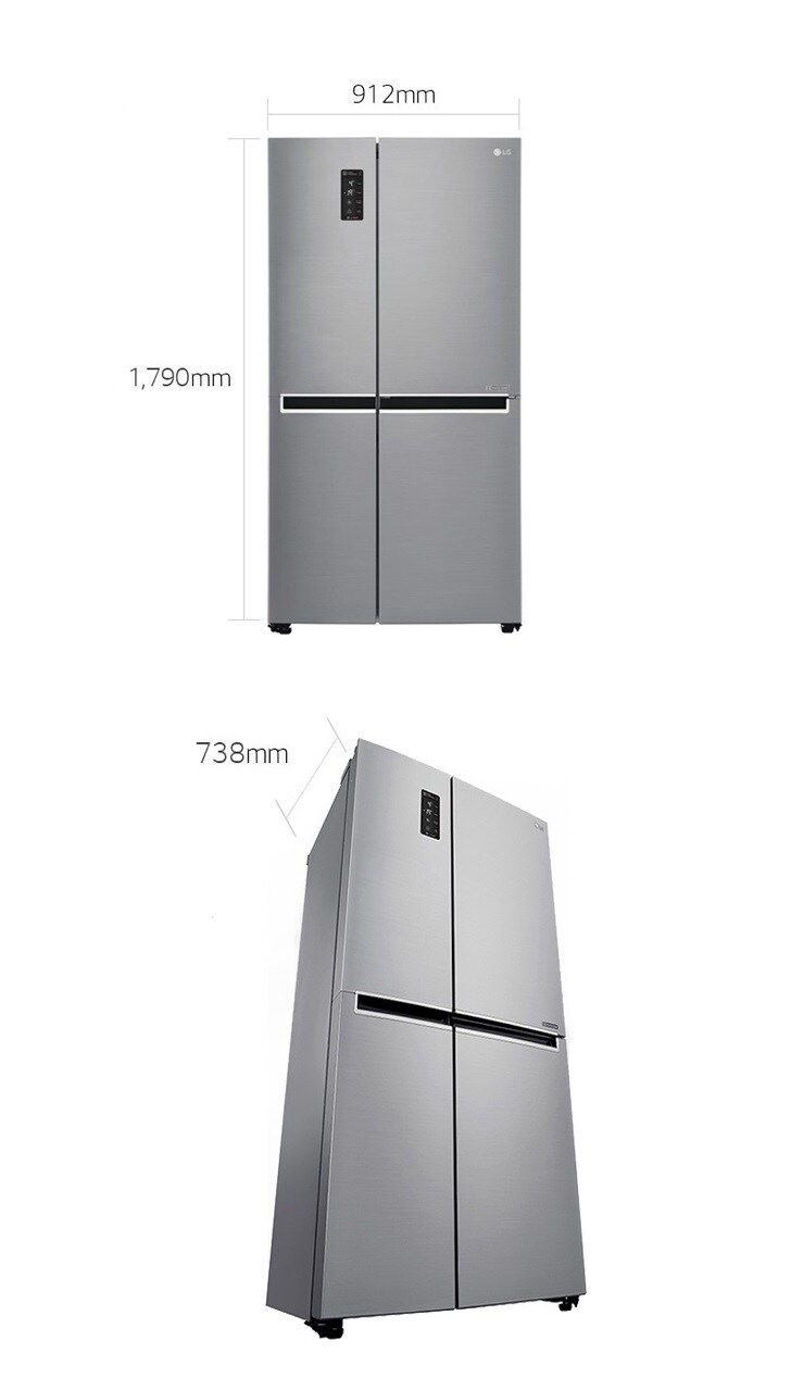 spiral Coordinate Country LG Side-by-Side hűtőszekrény, Moist Balance Crisper és ThinQ™ technológia,  642L kapacitás | LG Magyarország