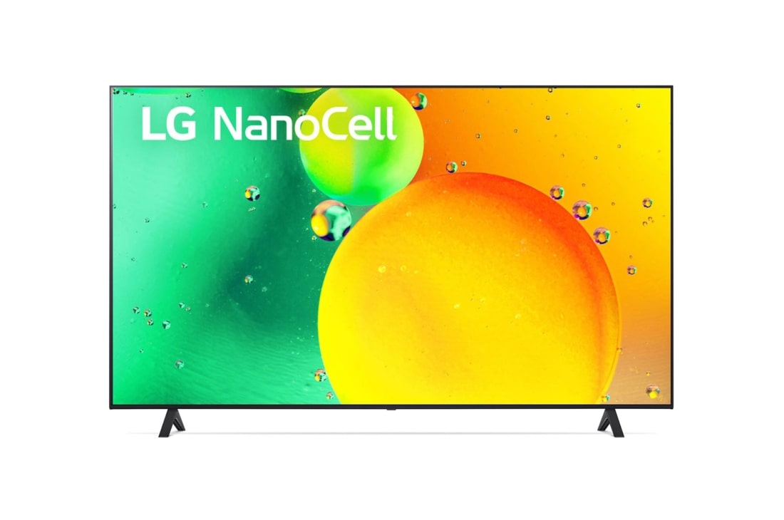 LG NanoCell 55'' NANO75 4K TV, Front view with product logo, 55NANO753QC