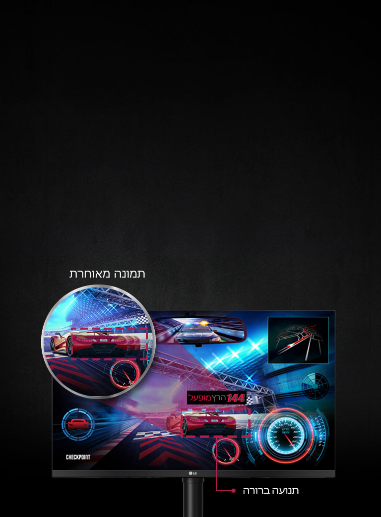 קצב רענון של 144 הרץ<br>2