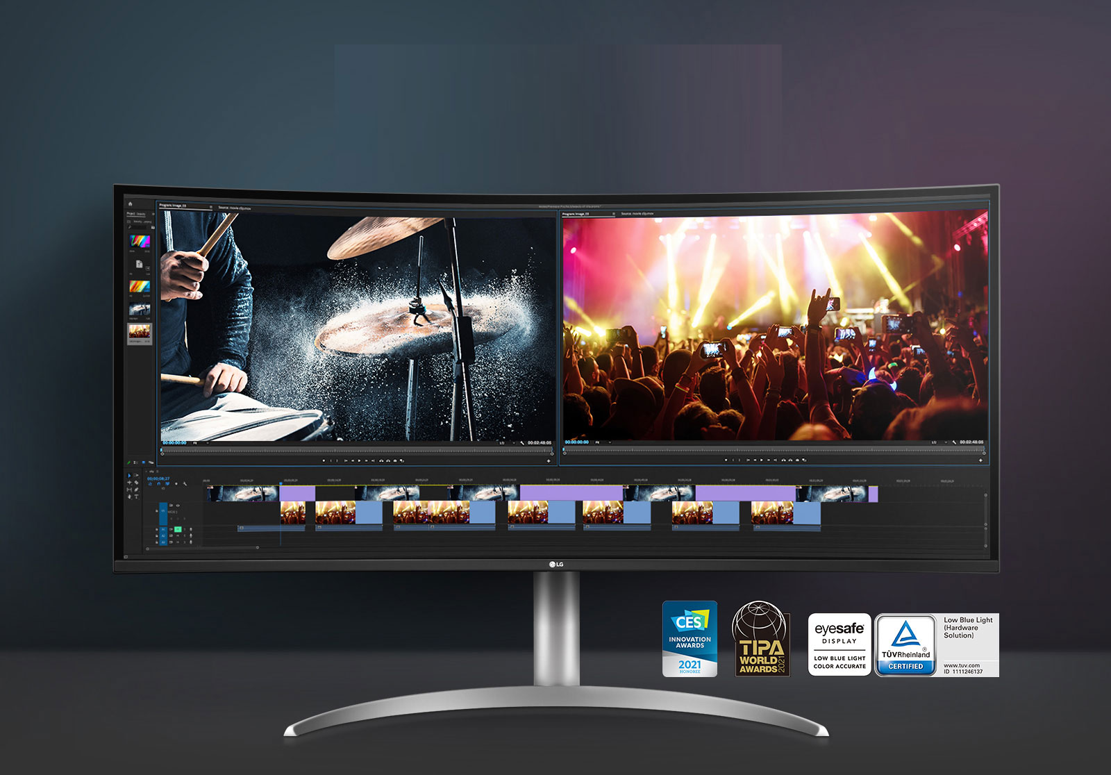 צג קעור ™LG UltraWide: לראות יותר, ליצור יותר