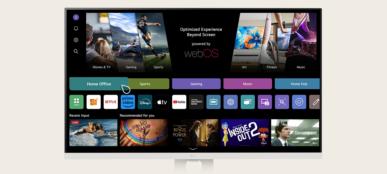 סרטון המציג את תכונות המשרד הביתי במערכת WebOS.