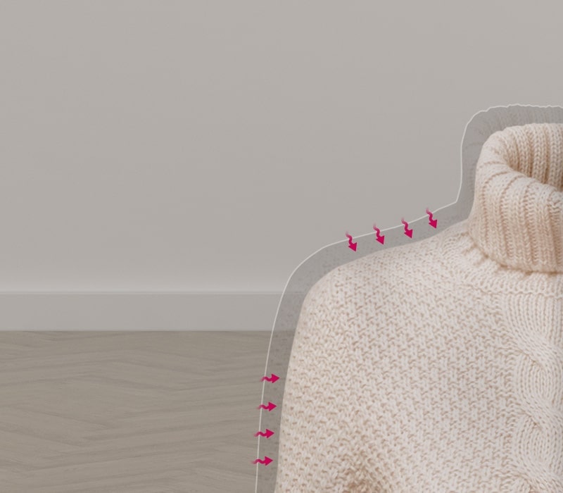 זהו סוודר מבד מתכווץ.