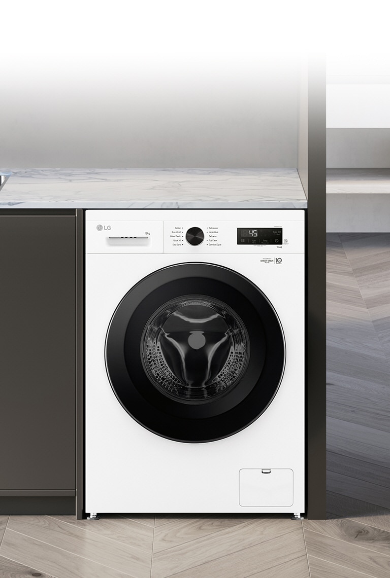 התמונה מציגה את החתך הפנימי של מכונת הכביסה