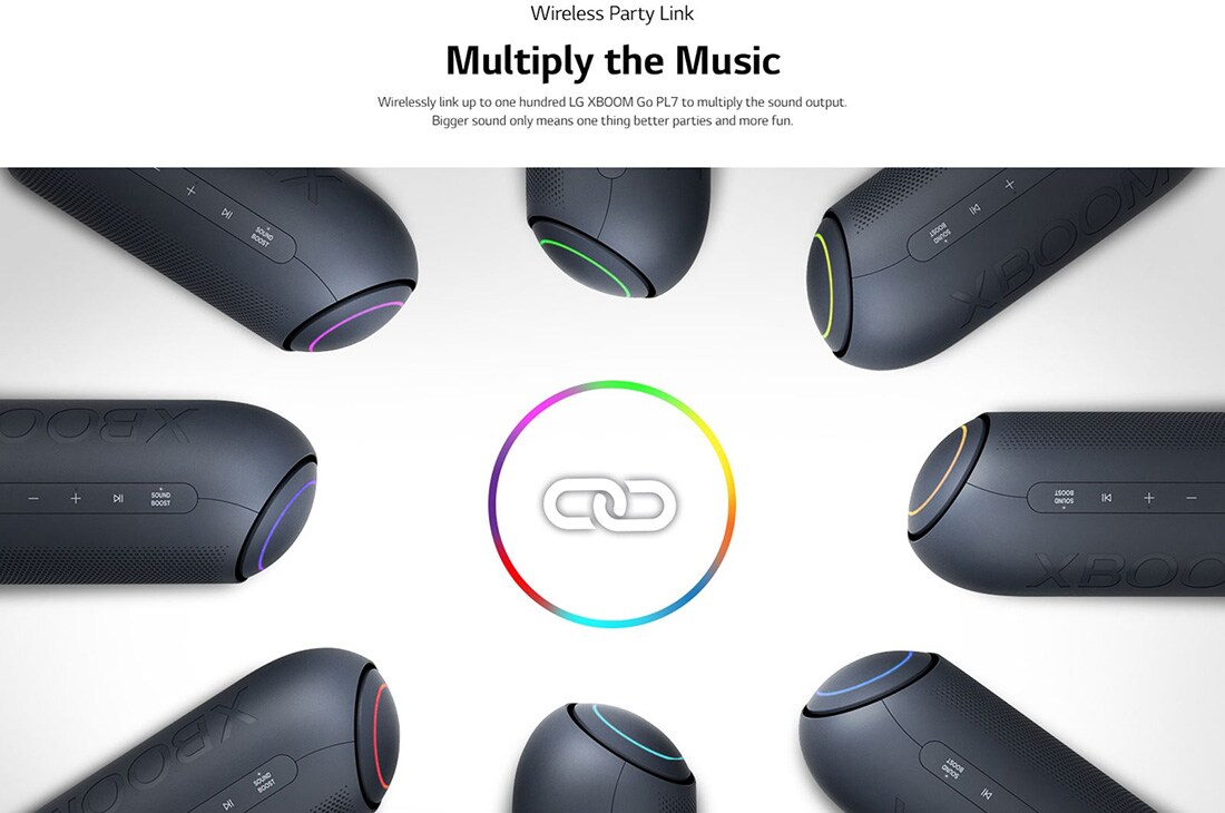 LG רמקול Bluetooth אלחוטי נייד LG XBOOM Go PL7 עם סוללה המחזיקה יום שלם עד 24 שעות, רמקול Bluetooth עמיד במים למסיבות IPX5, שחור, PL7, PL7, thumbnail 4