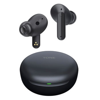 תמונה של אוזניות מרחפות מעל נרתיק סגור.1