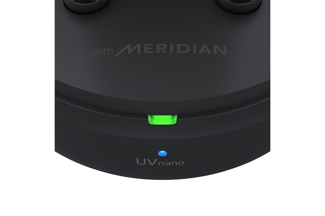 LG TONE Free FP8 - אוזניות UVnano עם True Wireless Bluetooth ועם פונקציית ביטול רעשים פעיל משופר, החלק הקדמי של הנרתיק סגור ונורית הטעינה פועלת., TONE-FP8, thumbnail 10