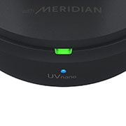 LG TONE Free FP8 - אוזניות UVnano עם True Wireless Bluetooth ועם פונקציית ביטול רעשים פעיל משופר, החלק הקדמי של הנרתיק סגור ונורית הטעינה פועלת., TONE-FP8, thumbnail 10