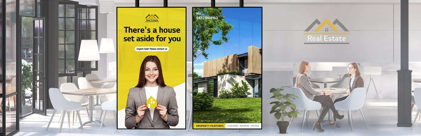 במשרד נדלן מותקנים שני צגים בתוך חלון הראווה. הרעש הנמוך מהמאוורר בדגם XS4P מאפשר לנהל תקשורת ושיחות חלקות אפילו כאשר יושבים קרוב לצג.