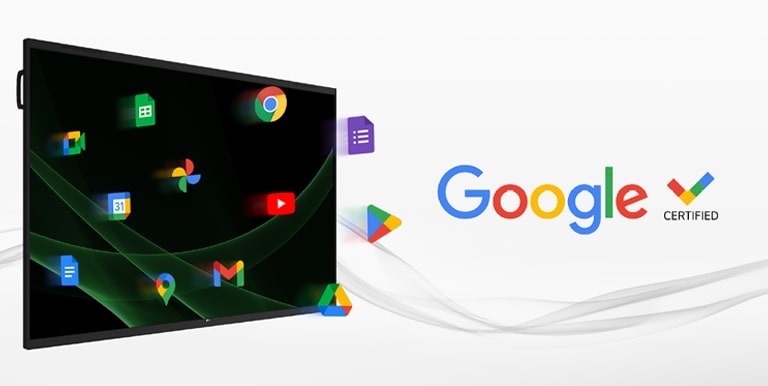 לוח הציור הדיגיטלי של LG הוא צג אינטראקטיבי בעל הסמכת Google, לכן המשתמשים נהנים מהיתרון של כניסה למגוון שירותי Google מהלוח הדיגיטלי LG.