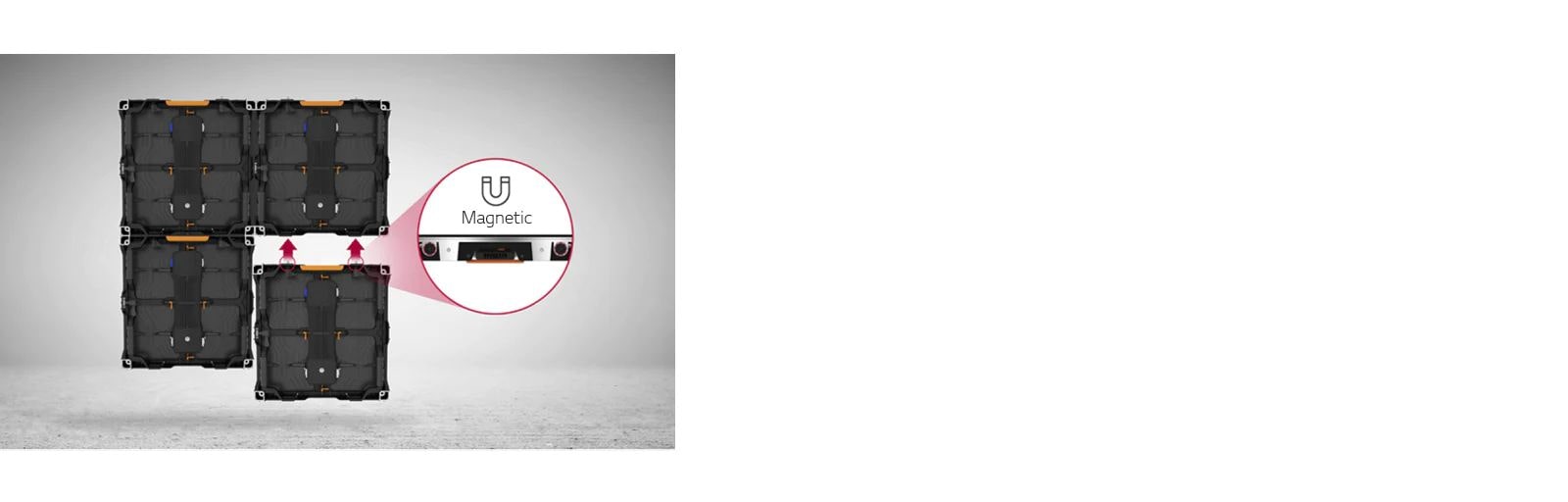 ניתן לחבר את תאי ה-LED בקלות באמצעות מגנטים.