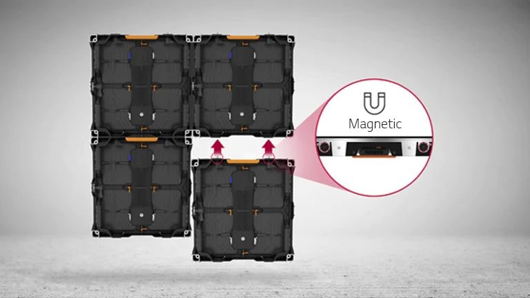 ניתן לחבר את תאי ה-LED בקלות באמצעות מגנטים.