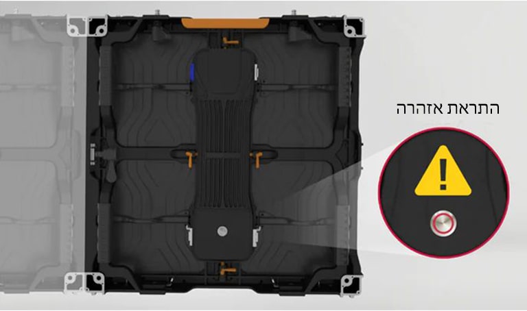 במקרה של כשל במכשיר, לחצן הסטטוס יואר באדום כדי לציין אזהרה.