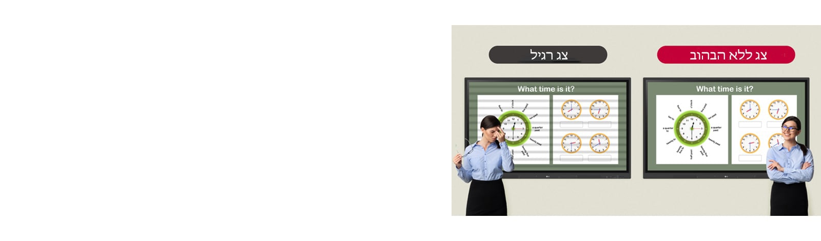 הודות לתכונת 'ללא הבהוב' של ה-LG CreateBoard, גם אם אתם מסתכלים על המסך למשך זמן ממושך, השימוש בו נותר נוח.