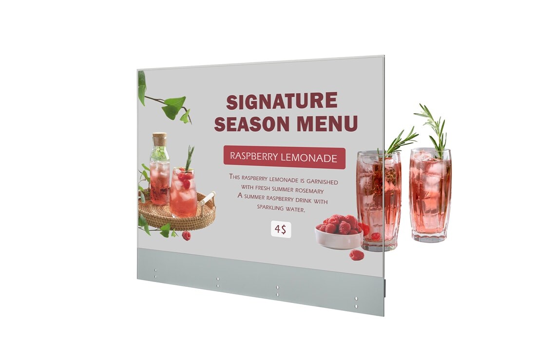 LG OLED שקוף, -45 degree side view with infill image, 55EW5Q-C, thumbnail 2