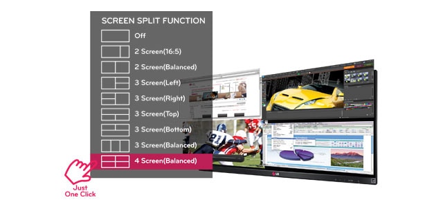 פיצול לארבעה מסכים