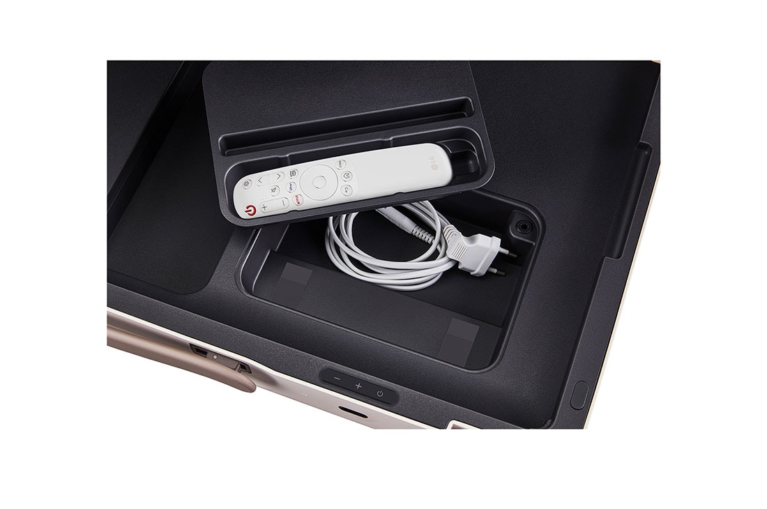 LG 2023 LG StanbyME GO - מסך מגע חכם נייד 27 אינץ' הניתן לנשיאה בעל סוללה לשלוש שעות, תקריב על המארז המשולב, 27LX5QKNA, thumbnail 11